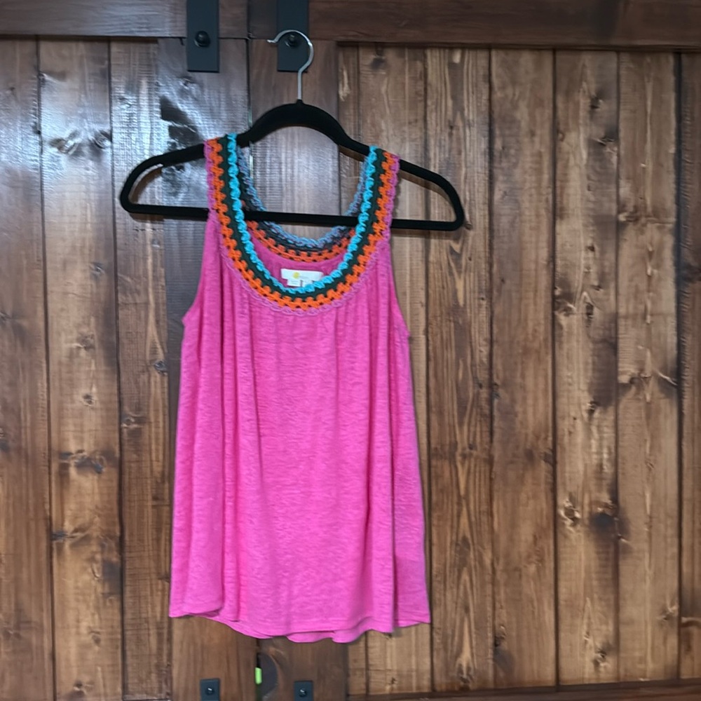 Boden pink tank top - vacation tropical pink size 4 small